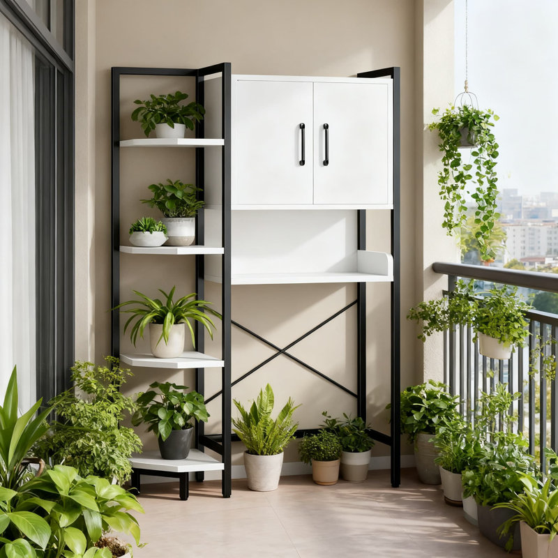 Armoire de rangement au-dessus de la toilette robuste à 7 niveaux avec portes magnétiques, tablette de rangement de salle de bain autoportante, conception peu encombrante avec pieds réglables et capacité de poids élevée