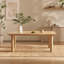 Table basse d'extérieur carrée en bois d'acacia