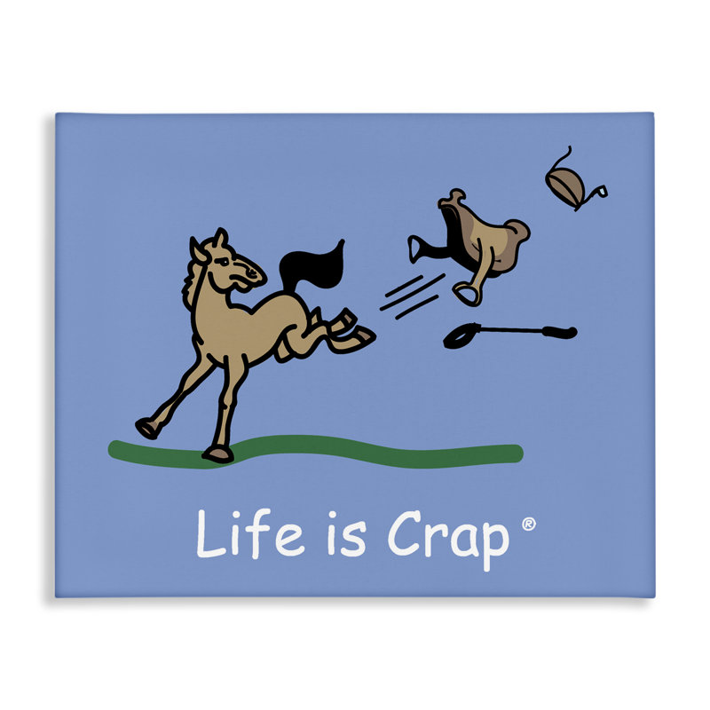 Horse Kicking Saddle Canvas Wall Art by LIC, 24" H x 30" W