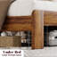 Farmhouse Wooden Bed Frame with Storage Headboard, Platform Bed with Charging Station & LED Light-309943238-309943237