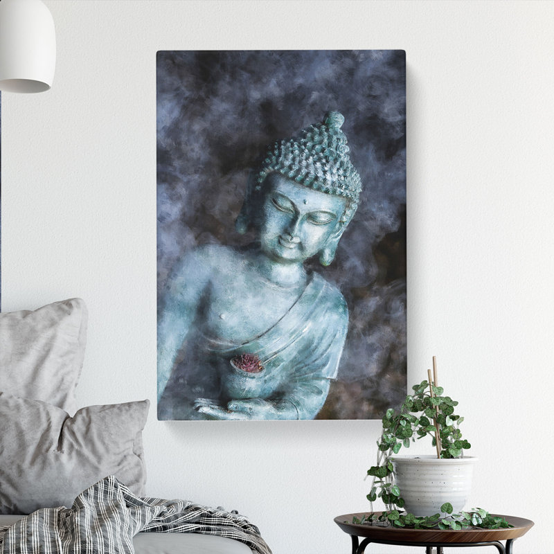 Smoke Surrounding The Buddha - Wrapped Canvas, 91cm H x 60cm W x 3cm D