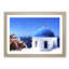 Santorini Blue Domed Church in Abstract - Picture Frame Graphic Art Print-55764220-55764225