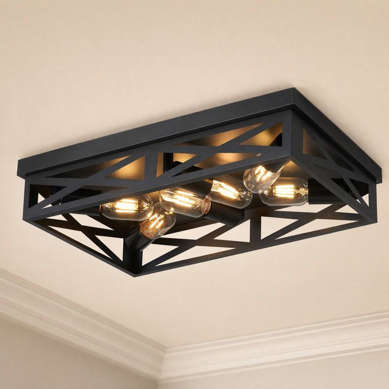 6-Light Square Flush Mount Ceiling Light