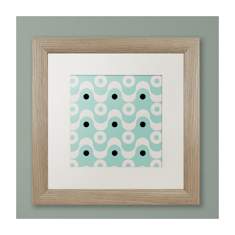 «Fifties Patterns II» par Jadaya, impression encadrée, H 11 po x l 14 po x P 0,5 po, Blanc, Cadre noir