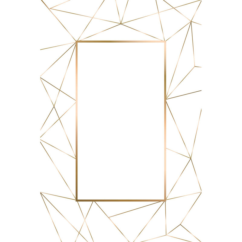 Saoirse Geometric Machine Made Flatweave Polyester Area Rug in White/Gold, Rectangle 5'3" x 7'7"