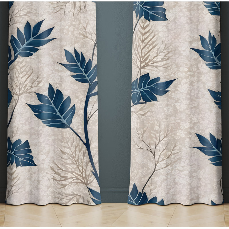 Paire de rideaux semi-transparents en polyester Saxby, L 40 po x L 61 po