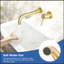 Robinet mural pour lavabo ou baignoire, robinet à poignée simple en laiton 2 trous inclus, or brossé-119318063