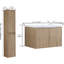 Meuble-lavabo de salle de bain avec lavabo et armoire latérale - fixation murale 30 po, style moderne, fermeture en douceur pour un fonctionnement en douceur, baignoire mystérieuse