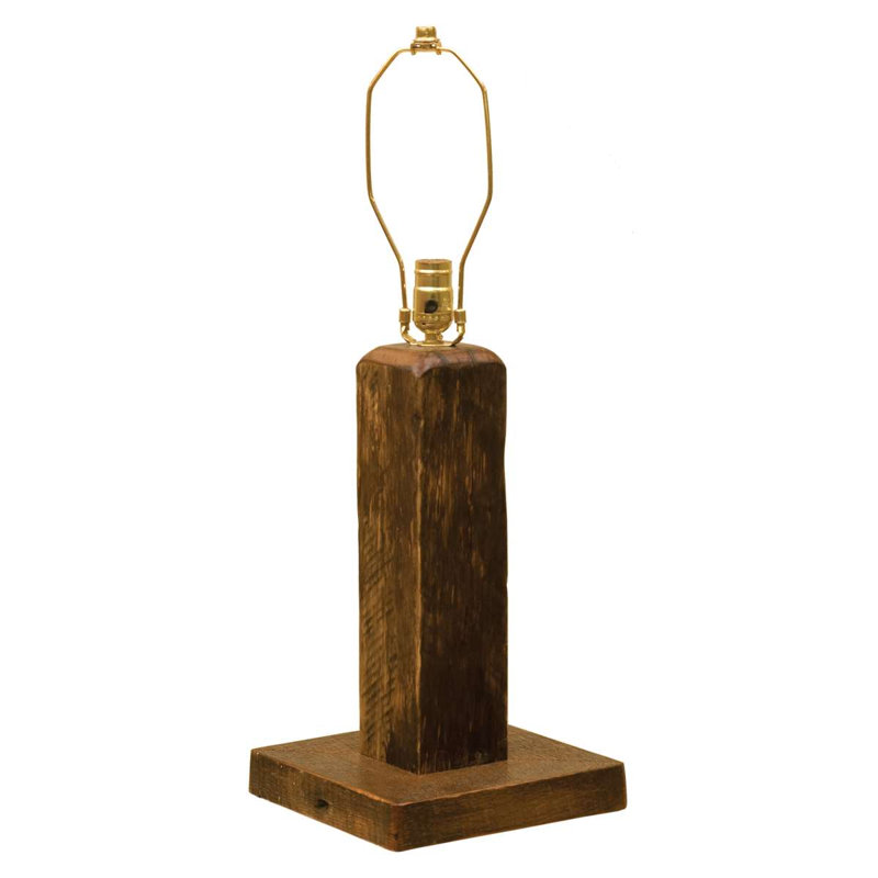 Fireside Lodge Barnwood Table Lamp without Lamp Shade, No Shade Included