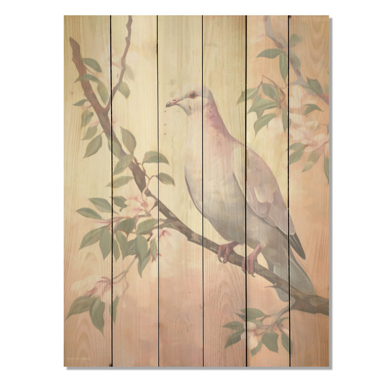 Dove S Solever Presence I - Art mural sur bois de pin naturel, H 20 po x l 10 po
