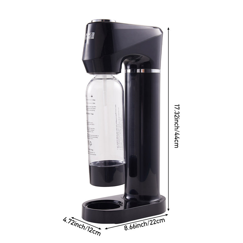 CO2 Cylinder Soda Maker Sparkling Water Machine with 1L Carbonating Bottle