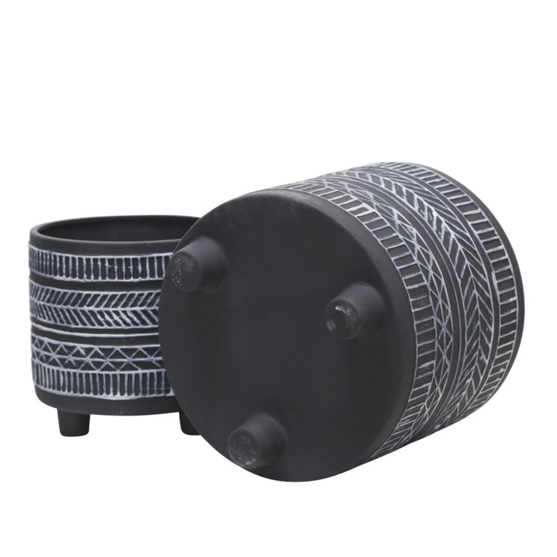 S / 2 POT DE FLEURS 6/8 ", NOIR