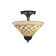 Semi-Flush 2 Bulbs With 12" Chocolate Icing Glass