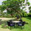4 - Person Patio Dining Set Square Table with Cushions Included-1371212515-1371212516