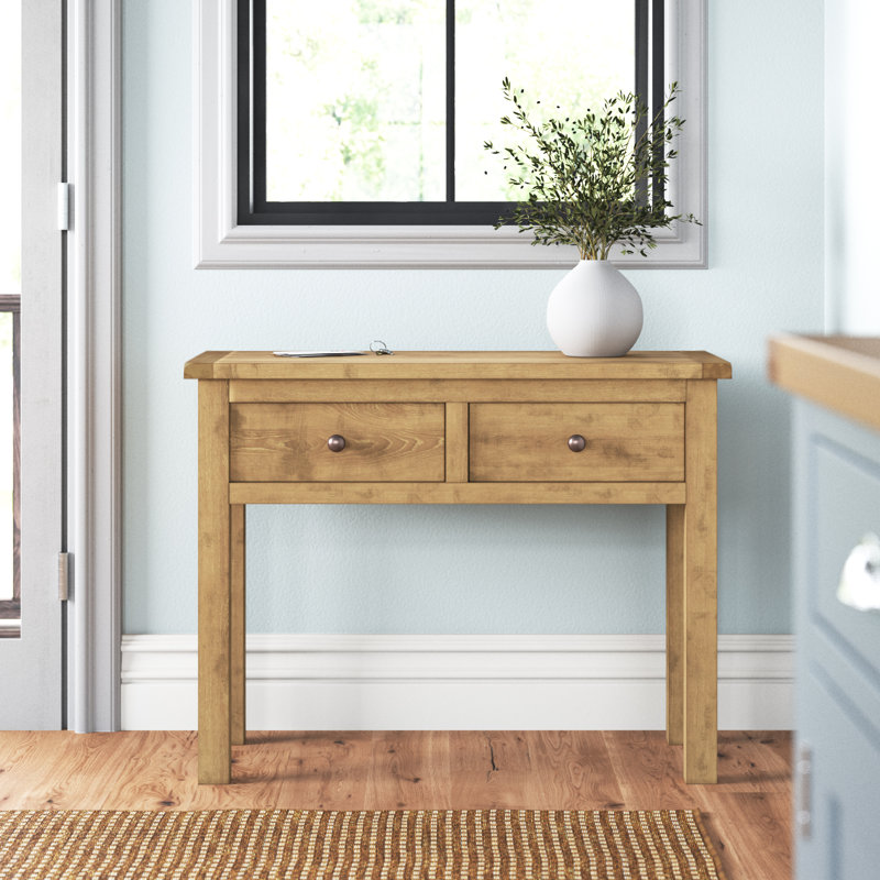 Rosewood 100cm Console Table, Wood/Brass