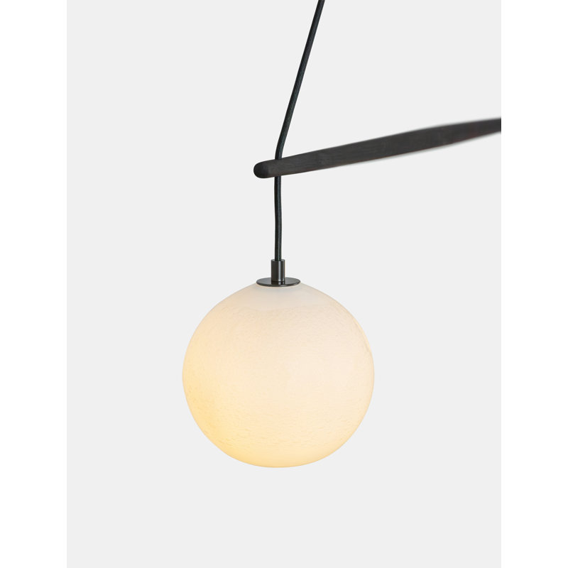 Miro 2 - Light LED Chandelier, Black , Dark Stained Walnut, White