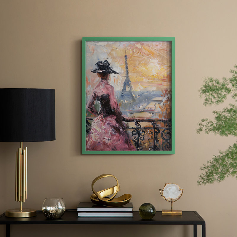 Reproduction encadrée WOMEN Series DCXVIII - bois massif, H 30 po x l 24 po, Vert