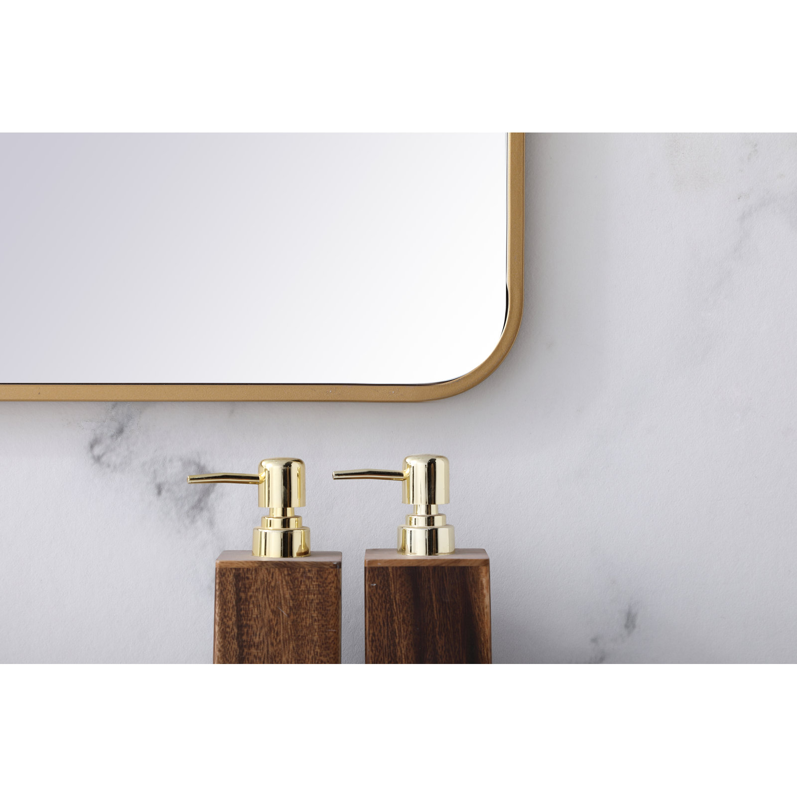 Sabine Metal Rounded Rectangle Wall Mirror, Brass, 36" x 36"