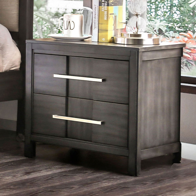 Nightstand, Gray, Gray