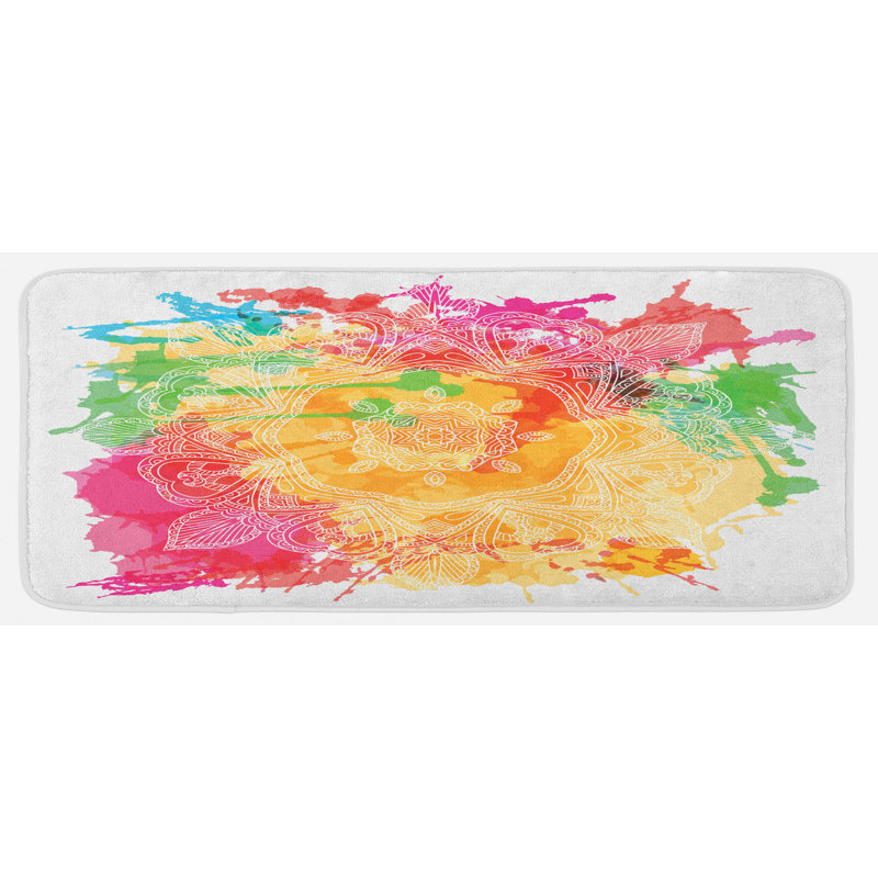Tapis de cuisine arc-en-ciel Mandala
