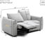 Fauteuil inclinable électrique avec porte-gobelet et support de rangement relevable de style moderne, recouvert de lin