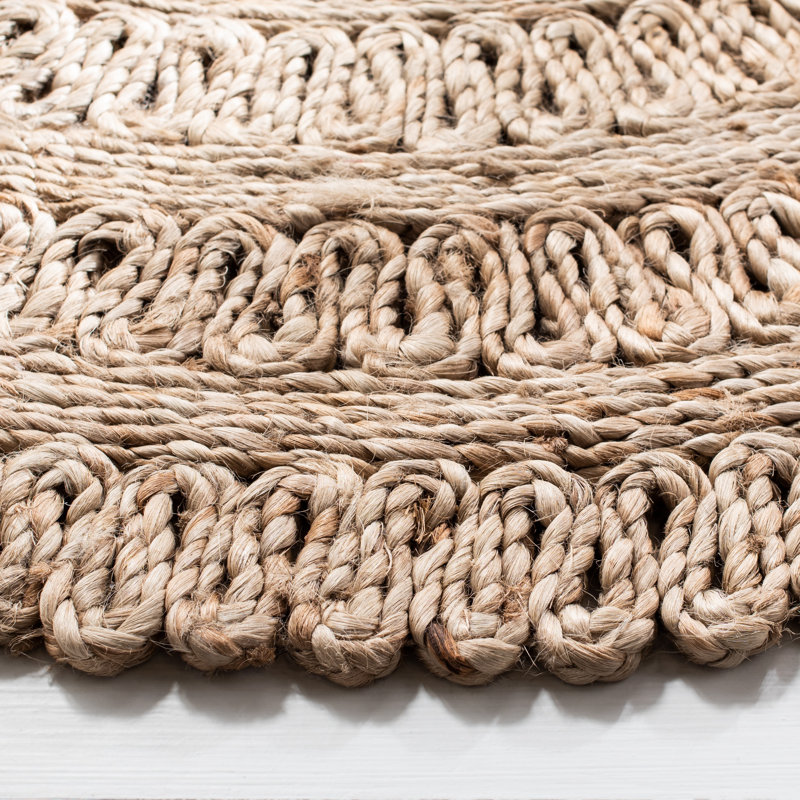 Vincenzo Handmade Flatweave Natural Area Rug, Round 10'