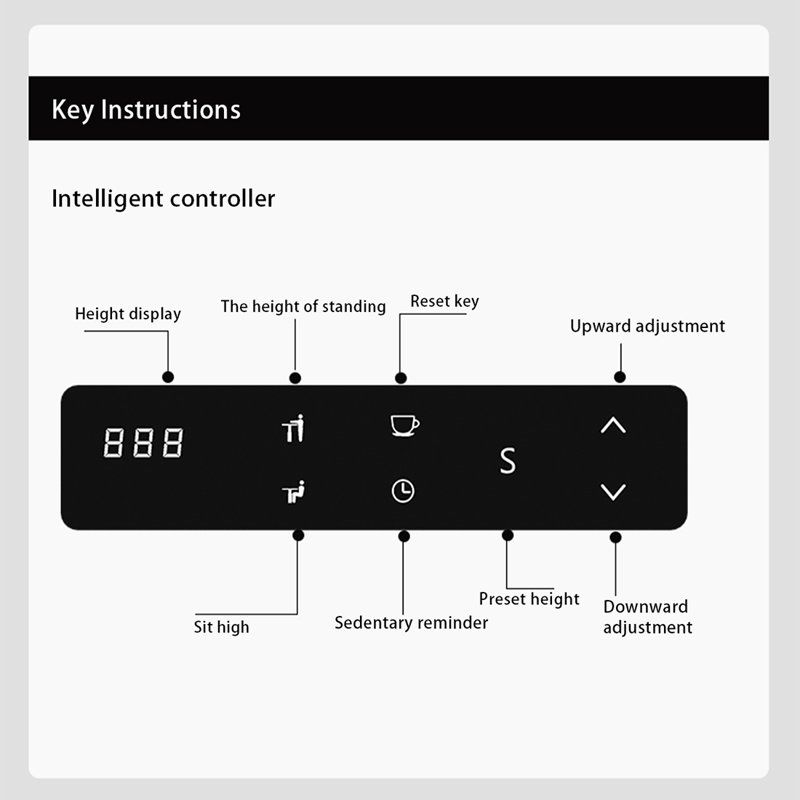 Bureau moderne noir électrique à hauteur réglable, H 25,59 po x l 62,99 po x P 27,56 po