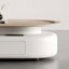 Table basse ovale moderne en bois manufacturé beige