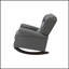 Chaise berçante en tissu gris Fabien