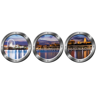 Décalcomanie murale cityscape en vinyle horizon hublot londres