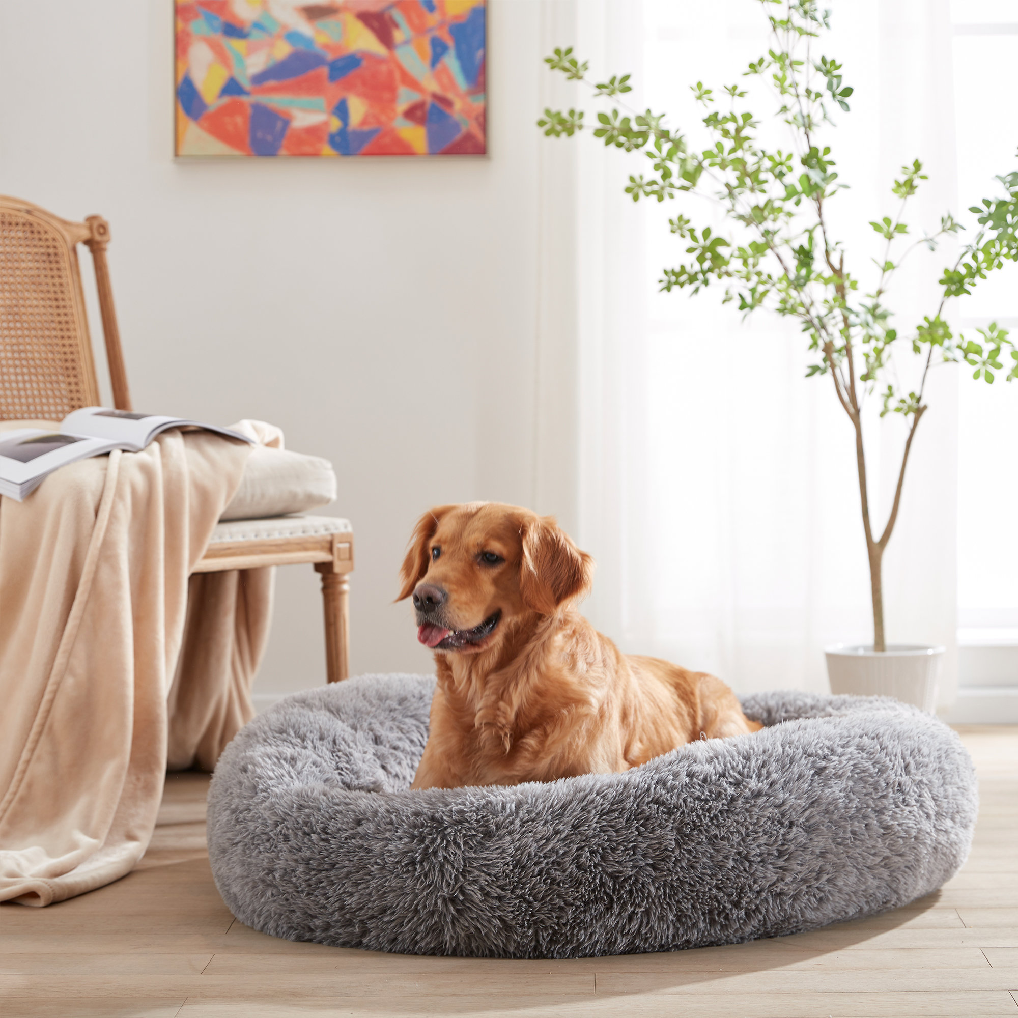 Tucker Murphy Pet™ Calming Dog Bed For Home, Anti-anxiety Round Donut  Cuddle Pet Beds, Dog Beds With Plush Faux Fur,Washable,Warm Dog bed  Reviews