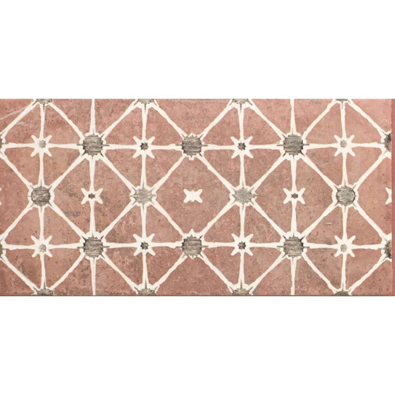 Arcilla 6" x 12" Porcelain Floor and Wall Tile, Rose Décor