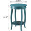 Table d'appoint turquoise avec tablette et rangement - Magnifique la pièce. Son plateau en bois ajoute une touche d'élégance.