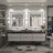 Molly Black Metal Framed LED Front Light and Backlit Anti-Fog Wall Bathroom/ Vanity Mirror-143579520