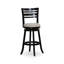 Tabouret pivotant à lattes de 30 po de hauteur de bar, finition espresso, siège en tissu beige-1080185674-1080185717