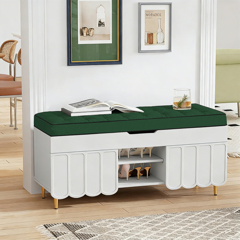 Outdoor Bench Cushion, 63x20x4 Inch, Waterproof Tufted Bench Seat Cushion For Indoor Furniture, Dark Green