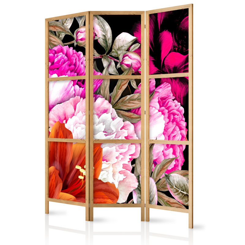 135cm W x 171cm H 3 - Panel Solid Wood Folding Room Divider
