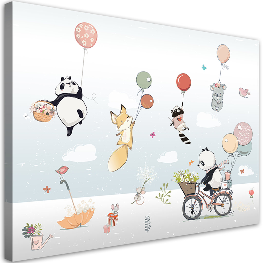 Wandbild, Bunte Luftballons Tiere