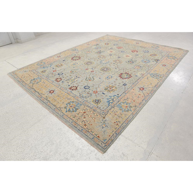 Transitional One-of-a-Kind Rectangle 9'8" X 12'8" Wool Area Rug Gray