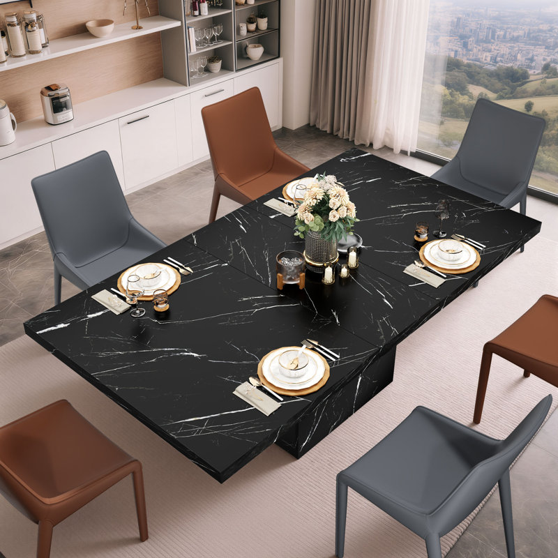Table de salle à manger Eclat, Noir, H 29,9 po x L 55 po x l 29,53 po