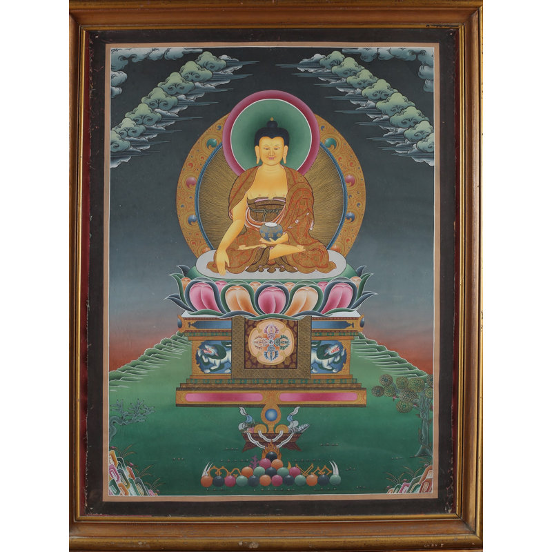 Peinture de Bouddha tibétain Shakyamuni Thangka (Thangka sans brocart)