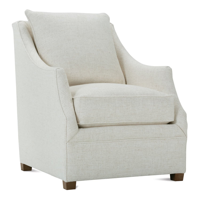 Kori Chair, Dark Brown, 38"H x 29"W x 37"D, White Cotton Blend