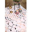 Tapis géométrique rose / bleu-554684012