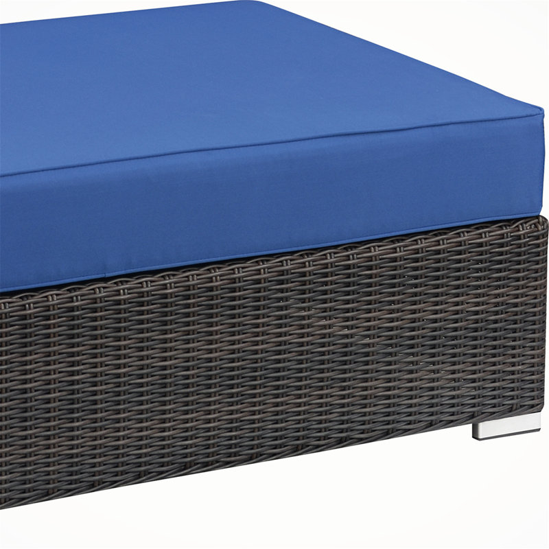 Canapé modulaire rembourré 3 pièces Dalvon, 100 % polyester bleu