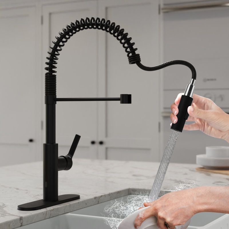 ANZZI Pull Down Touchless Kitchen Faucet, Matte Black