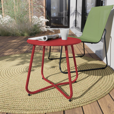 Ebern Round 114.6cm L Outdoor Side Table