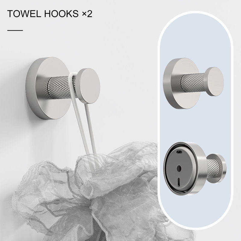 Ensemble de quincaillerie de salle de bain Fresco Nickel brossé 5 pièces, Nickel brossé