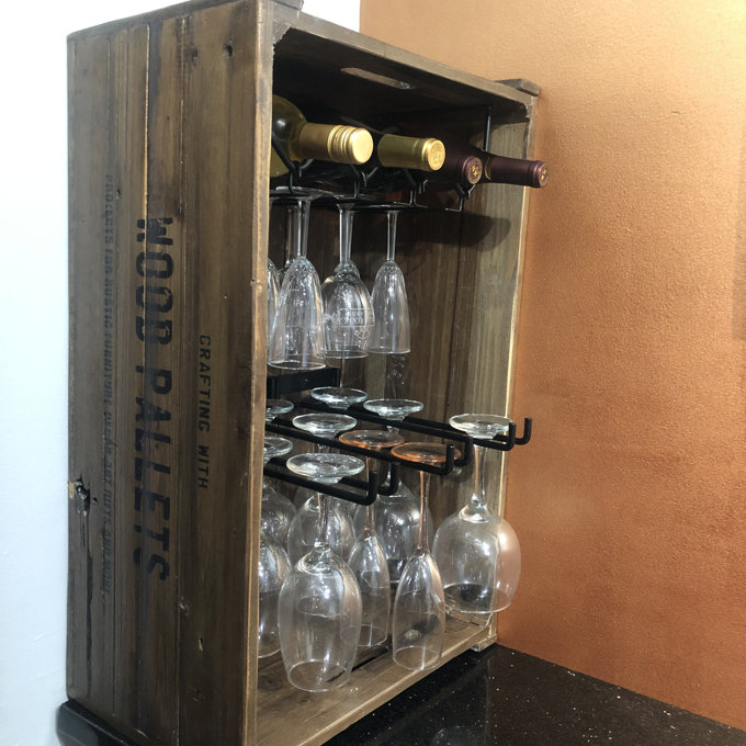 Étagère à Vin Murale En Métal Noir – Porte-verres Suspendu Pour 6 Verres – Pour Cuisine, Bar, Cave – Installation Facile - 6