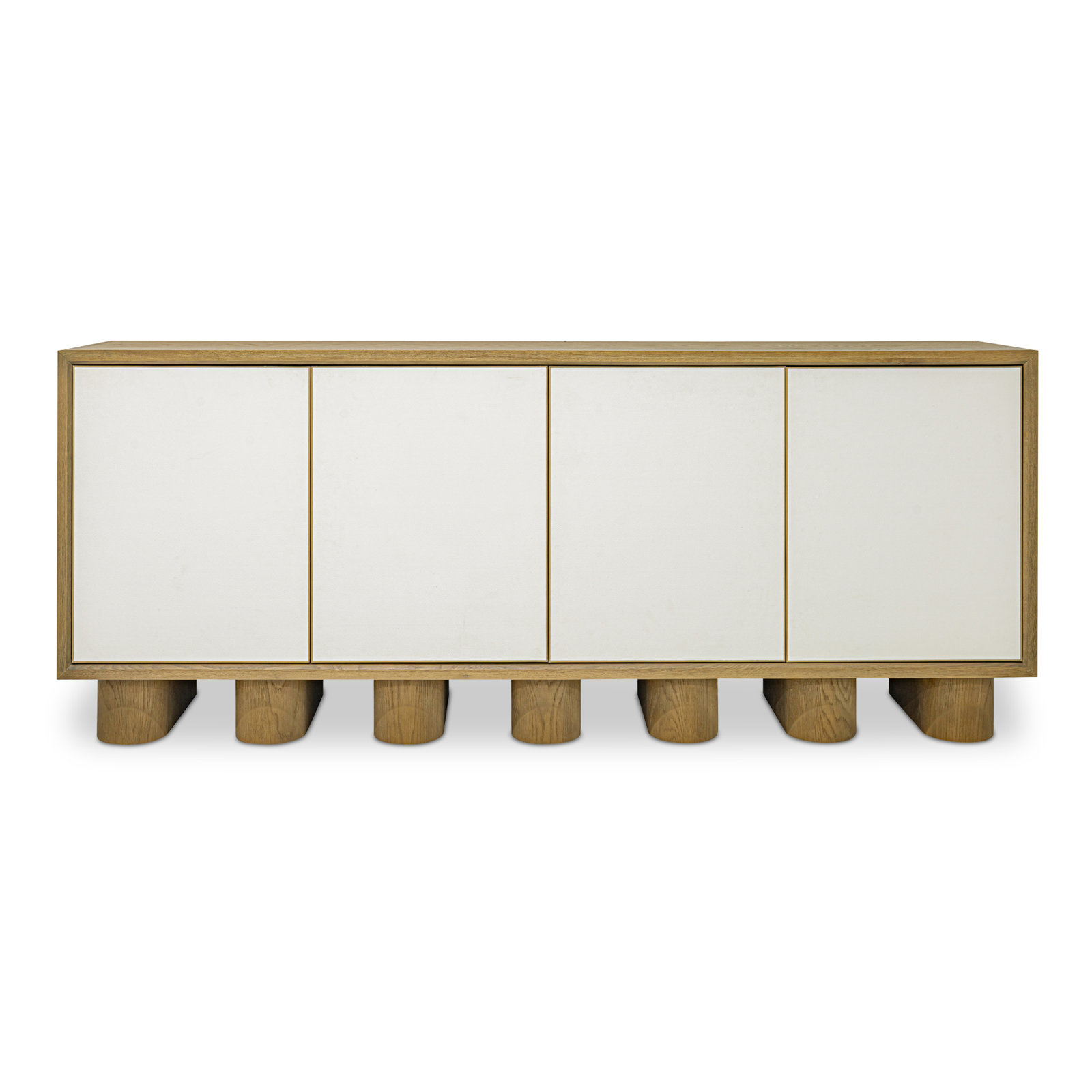 4-Door Sideboard Cabinet, Brown/White