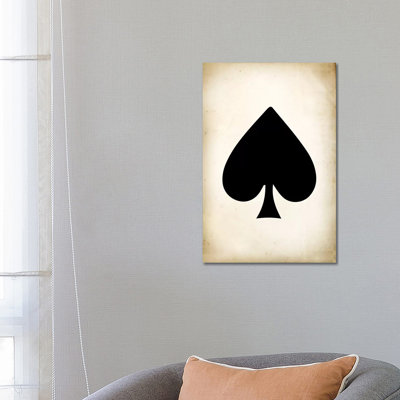 Card II Spade 1 Piece Wrapped Canvas Wall Art